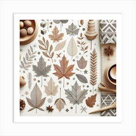 Scandinavian style, Maple Leafs Art Print