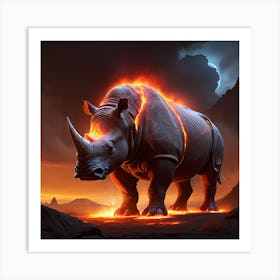 Magma Rhino 1 Art Print