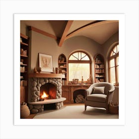 Fireplace In Living Room Art Print