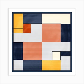 Radiant Remix: Retro Geometric Fusion Art Print