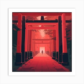 Red Torii Gate Art Print