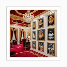 Lions In A Room 2 Art Print