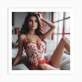 beautiful woman in lingerie 12 Art Print