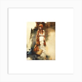 Girl With A Basket Art Print