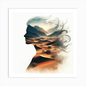 Portrait Of A Woman In The Desert 3 Art Print