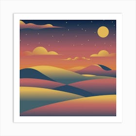 A simple and vibrant little land Art Print