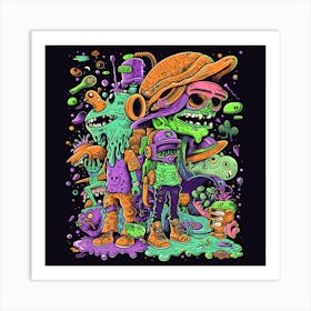 Psychedelic Zombies Art Print