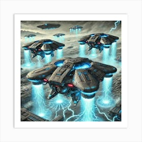 Ionosphere Magnetic Hovercrafts Converted Art Print