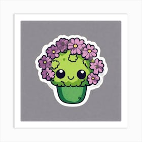 Kawaii Cactus 4 Art Print