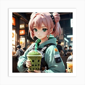 Boba girl Art Print