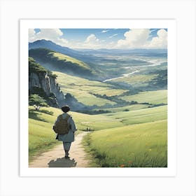 Man Walking Down A Path Art Print