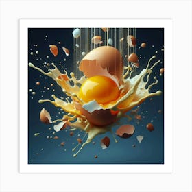 Splashing Egg Art Print