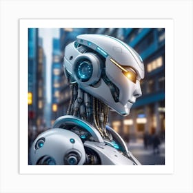 Robots In The City 4 Art Print