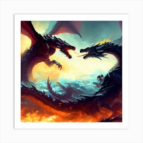 Dragons Fighting 5 Art Print