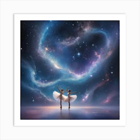 Ballerinas In Space paintings art print 1 Art Print