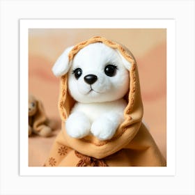 Flux Schnell A Soft Plush And Endearing White Dog Doll With A 3 Art Print