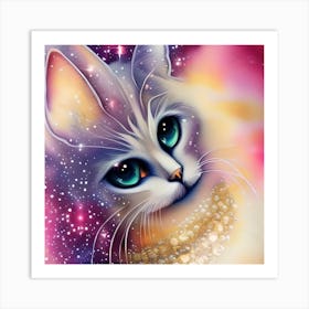 Beautiful Celestial Cat Art Print