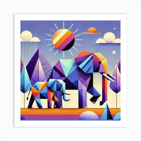 The Flourishing Friends Elephants Art Print