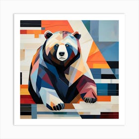 Abstract modernist Bear 5 Art Print