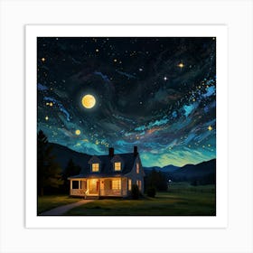 House Under The Stars Art Print