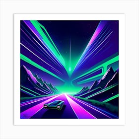 Neon Road Art Print