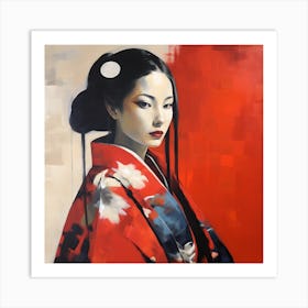 Artjuicebycsaba Close Up Style Minimalist Zen Japanese Noh Thea 926df16a 28bd 4ac2 88e3 Eec3ba0f8f5c Denoised Upscaled X4 Art Print