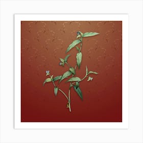 Vintage Tagblume Botanical on Falu Red Pattern n.0163 Art Print