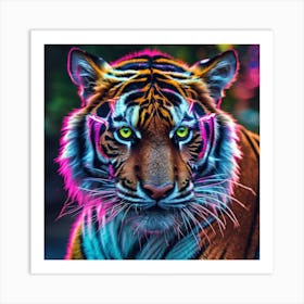 Neon Tiger 1 Art Print