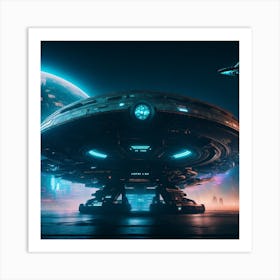 Futuristic Spaceship Art Print