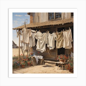 'Washing Line' Art Print