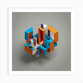 Abstract Cubes 1 Art Print