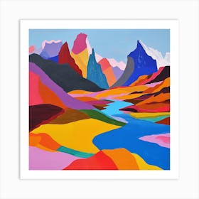 Colourful Abstract Torres Del Paine National Park Patagonia 1 Art Print