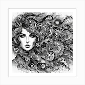 A portrat of woman 5 Art Print