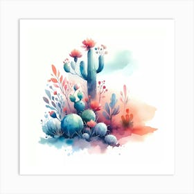 Watercolor Cactus Art Print