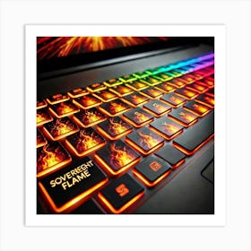 Sovereign Flame Laptop Backlit Keyboard Art Print