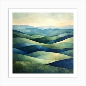 Fields of Blues and Greens Art Print