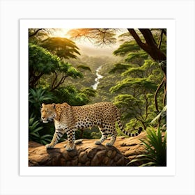 Leopard In The Jungle Art Print