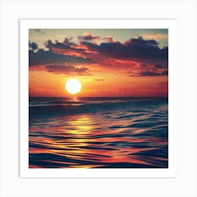 Sunset Over The Ocean 12 Art Print