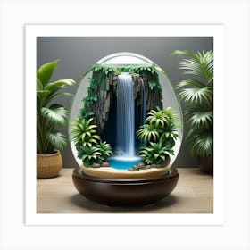 Waterfall In A Glass Bowl Art Print