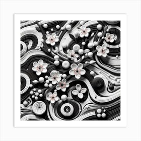 Black And White Swirls Art Print