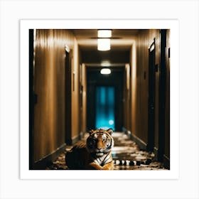 Tiger In A Hallway Art Print