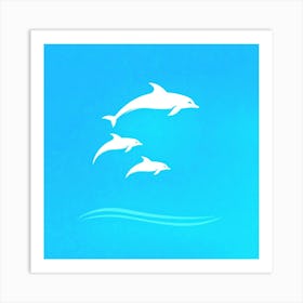 Dolphins In The Water Art Print