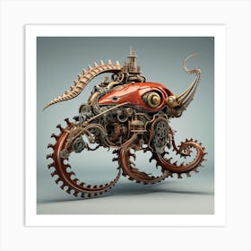 Steampunk Octopus Art Print