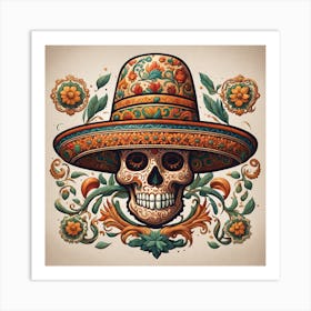 Day Of The Dead Skull 80 Art Print