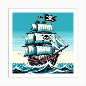 8-bit pirate ship 2 Art Print