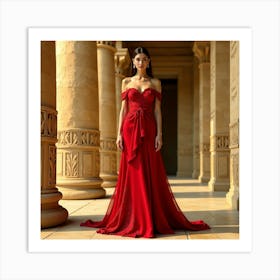 Woman In A Red Dress 12 Art Print