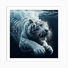 White Tiger Underwater 5 Art Print