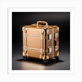 Golden Suitcase Art Print