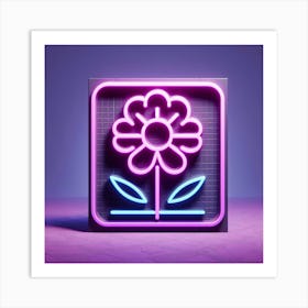 Neon Flower 2 Art Print