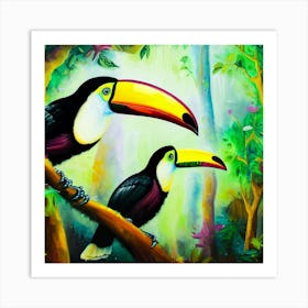 Acrylic Exotic Birdscape Art Print